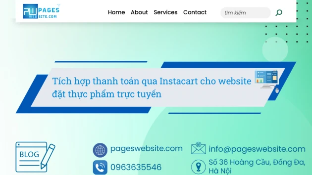 Ảnh của Pageswebsite với tiêu đề Tích hợp thanh toán qua Instacart cho website đặt thực phẩm trực tuyến