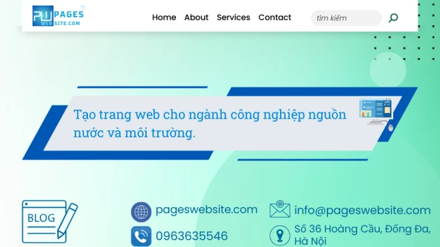 Tạo trang web cho ngành công nghiệp nguồn nước và môi trường.